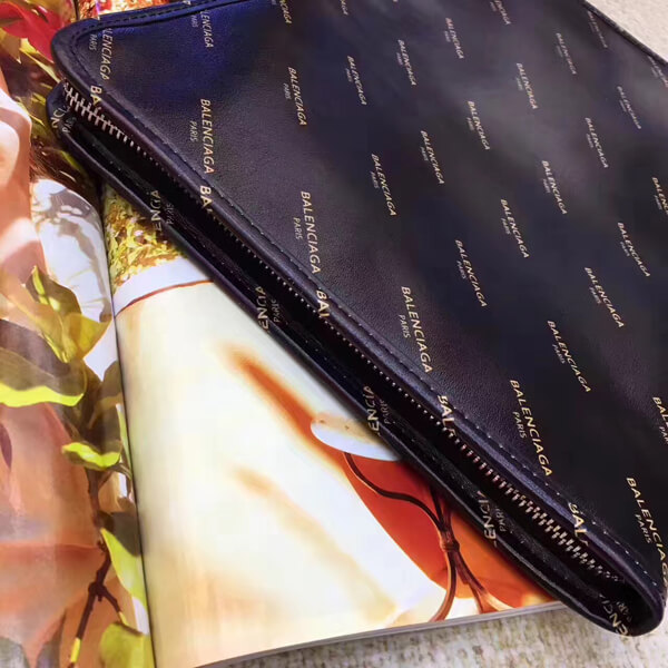 2017最新作 バレンシアガコピー Bazar printed leather ポーチ